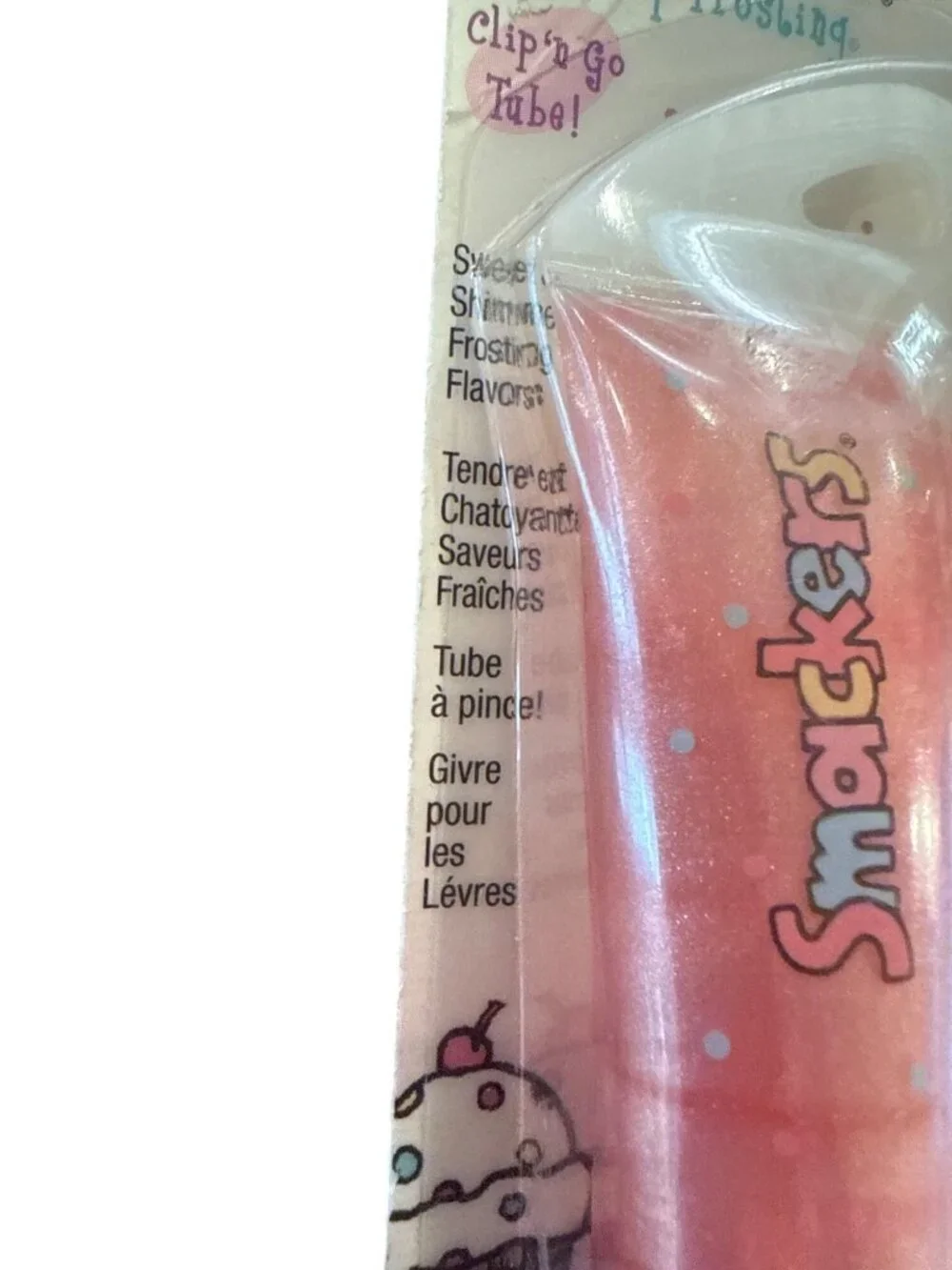 Rare Bonne Bell Bubble Font Smackers Lip Frosting 703 BIRTHDAY Clip-On Lip Gloss